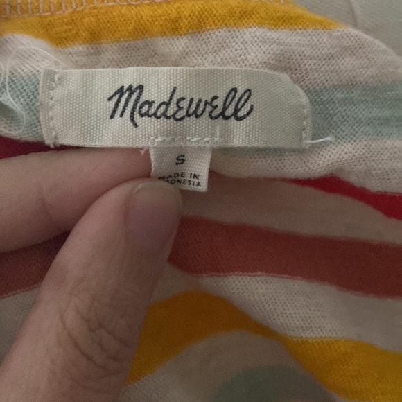 ❌SOLD❌ Madewell Lo-Fi Shrunken Tee in Lennie Stripe Sz S - Picture 5 of 5